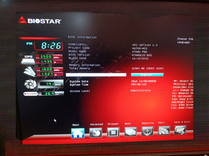 Biostar Mainboard FM2 Sockel, AMD A8-6500, 16GB Ram