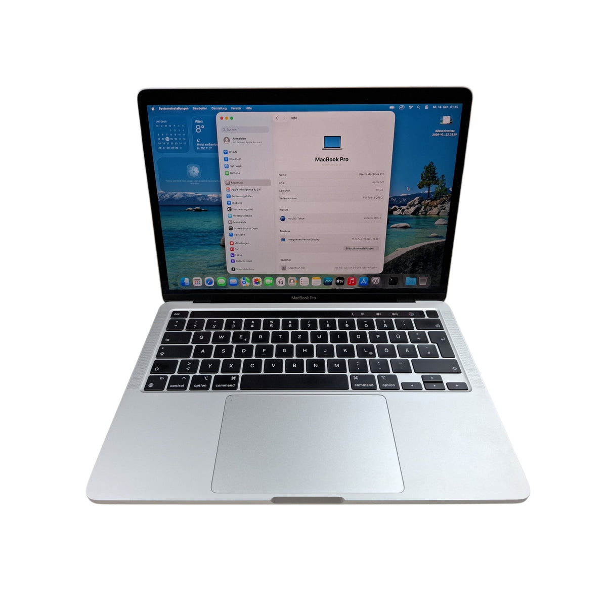 Apple MacBook Pro 13 A2338 Apple M1 16 GB RAM 1 TB SSD Retina macOS Tahoe