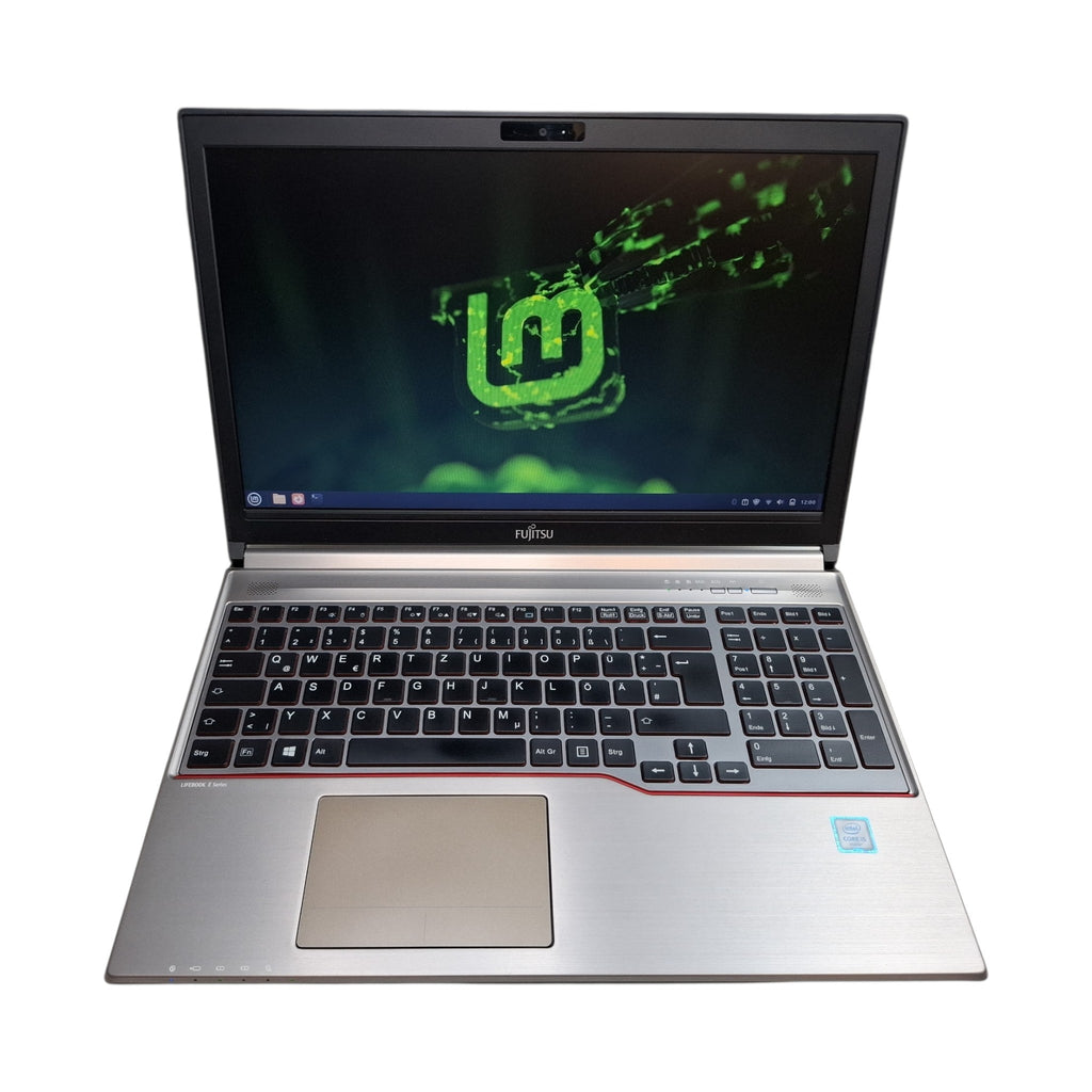 Laptop mit Linux Fujitsu Lifebook E756 i5-6200U DVD 12 GB DDR4 256 GB SSD Linux Mint