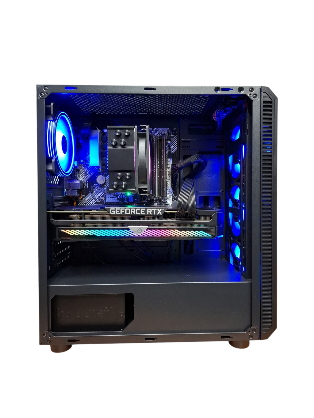 Gaming PC | AMD Ryzen 7 3700X | RTX 3070 ROG 8GB | 16GB RAM | 2.5TB Speicher | Win 11 Pro | Blaues LED-Design