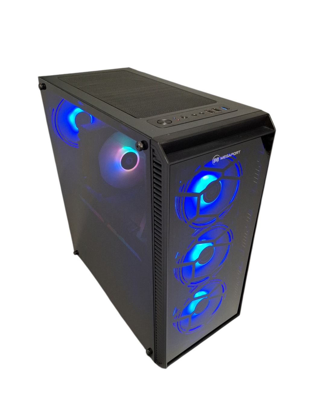 Gaming PC | AMD Ryzen 7 3700X | RTX 3070 ROG 8GB | 16GB RAM | 2.5TB Speicher | Win 11 Pro | Blaues LED-Design