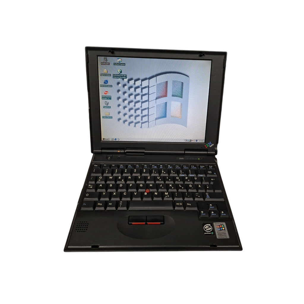 Win 98 Retro Laptop IBM ThinkPad 240X Pentium 3 500MHz 192MB RAM 32GB SSD Windows 98
