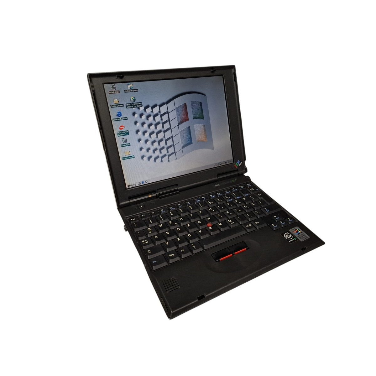 Win 98 Retro Laptop IBM ThinkPad 240X Pentium 3 500MHz 192MB RAM 32GB SSD Windows 98