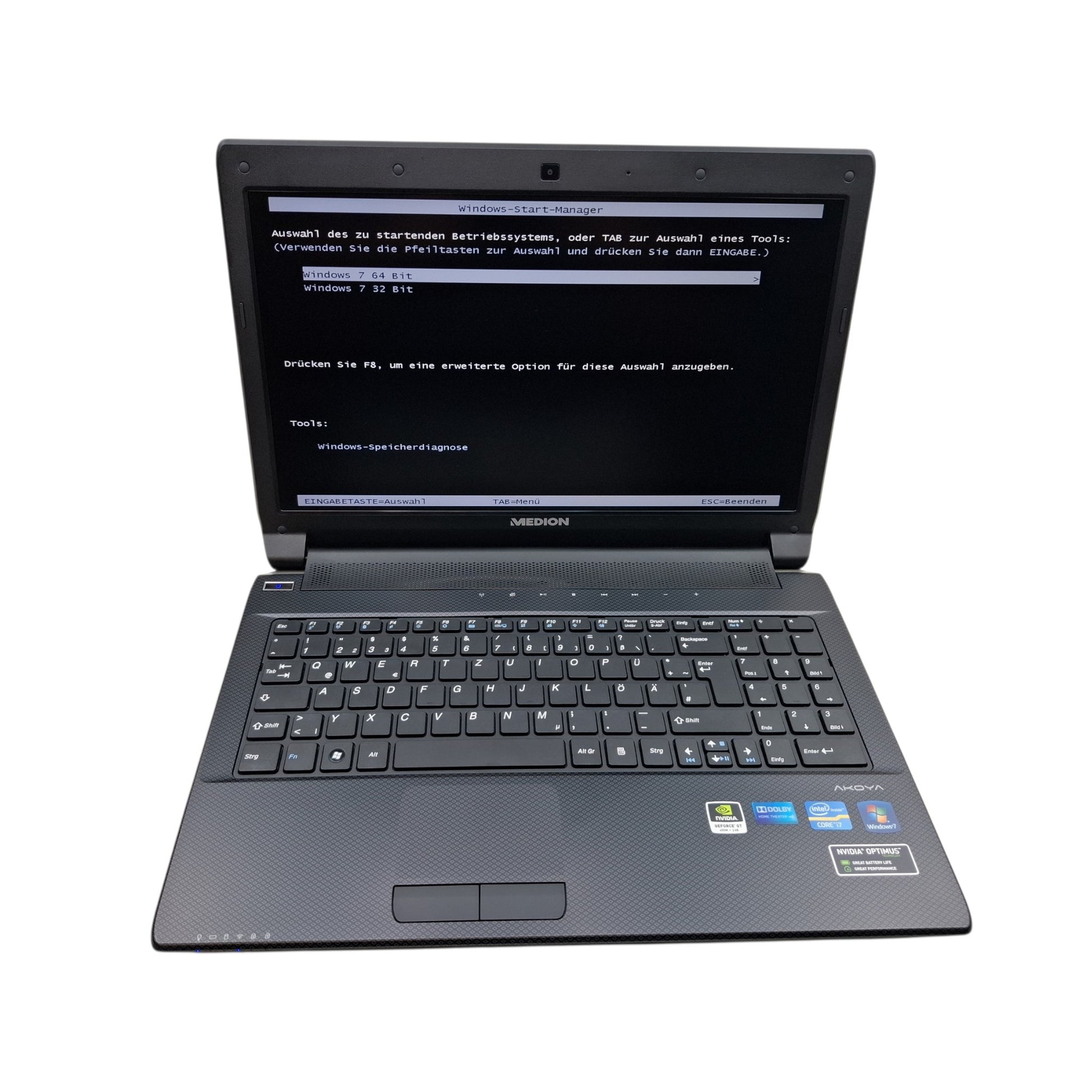 Retro Gaming Laptop Medion Akoya P6815 i7-3610QM GeForce GT Blu-Ray 8 GB 480 GB SSD Win 7 Dual Boot