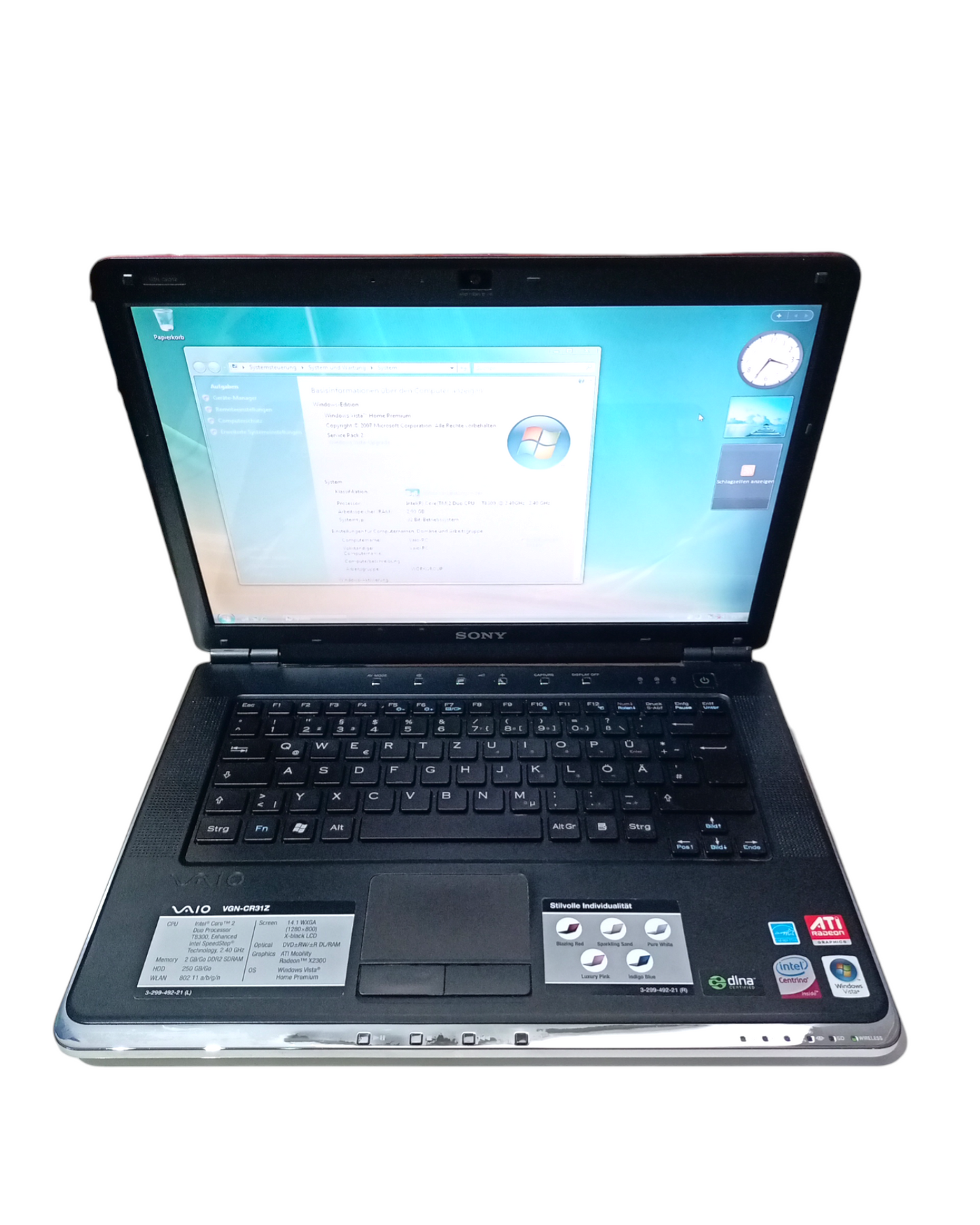 Sony Vaio Windows Vista Laptop mit SSD