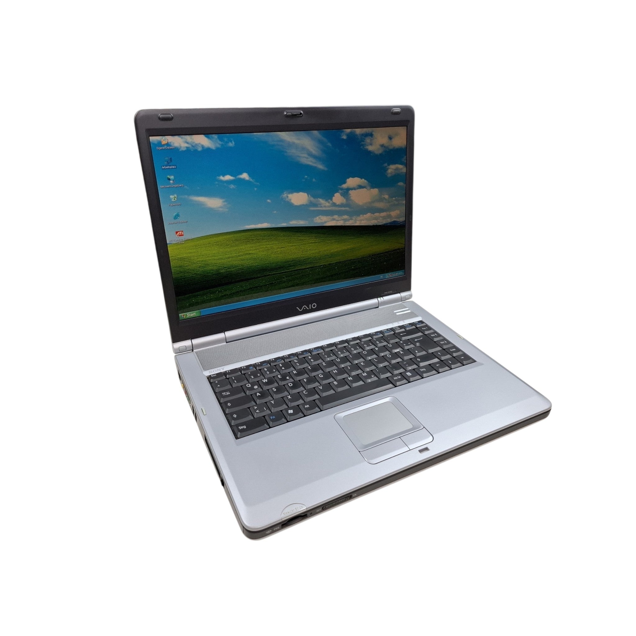 Retro Laptop Sony Vaio PCG-K215Z Pentium 4 768 MB 128 GB SSD ATI Radeon Windows XP