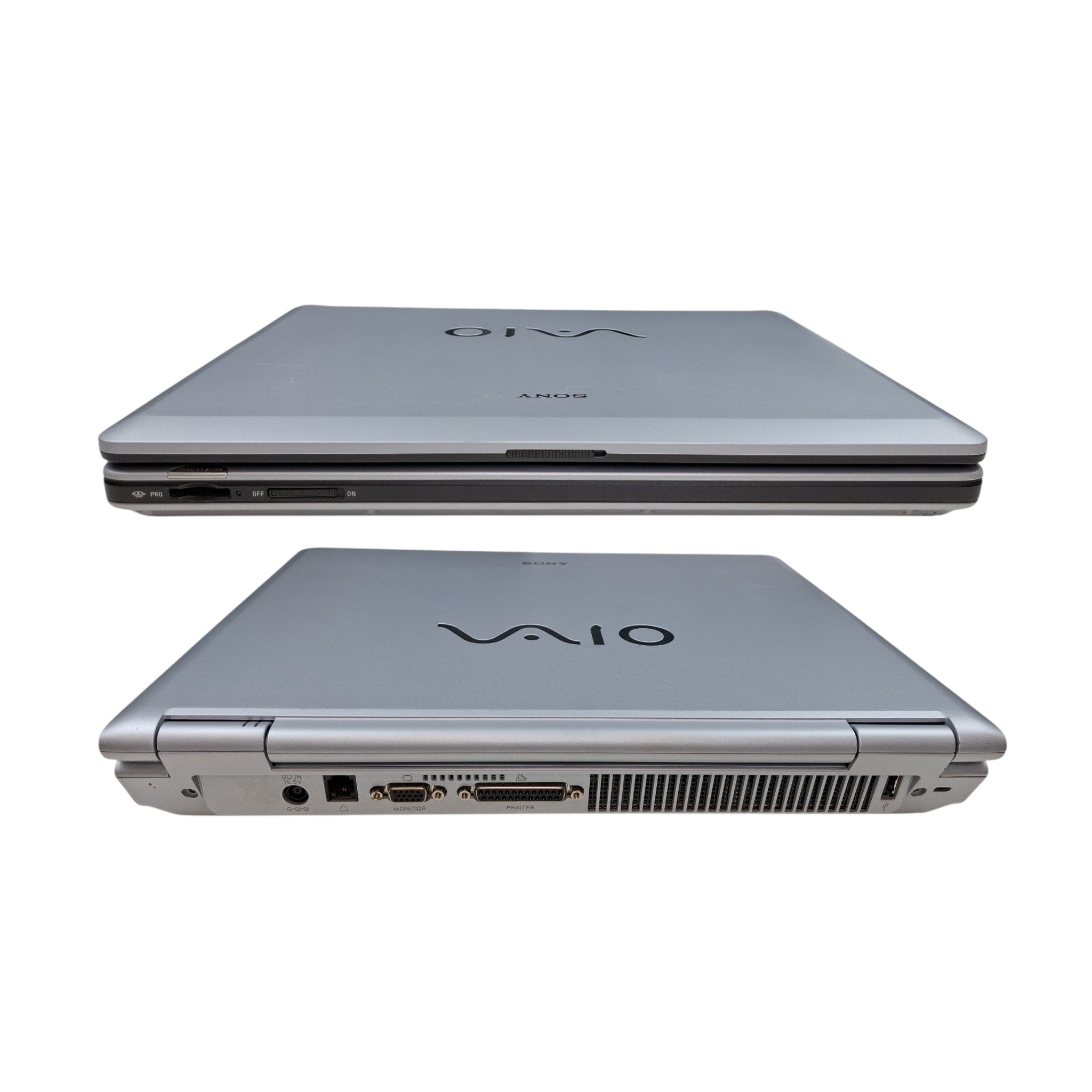 Retro Laptop Sony Vaio PCG-K215Z Pentium 4 768 MB 128 GB SSD ATI Radeon Windows XP