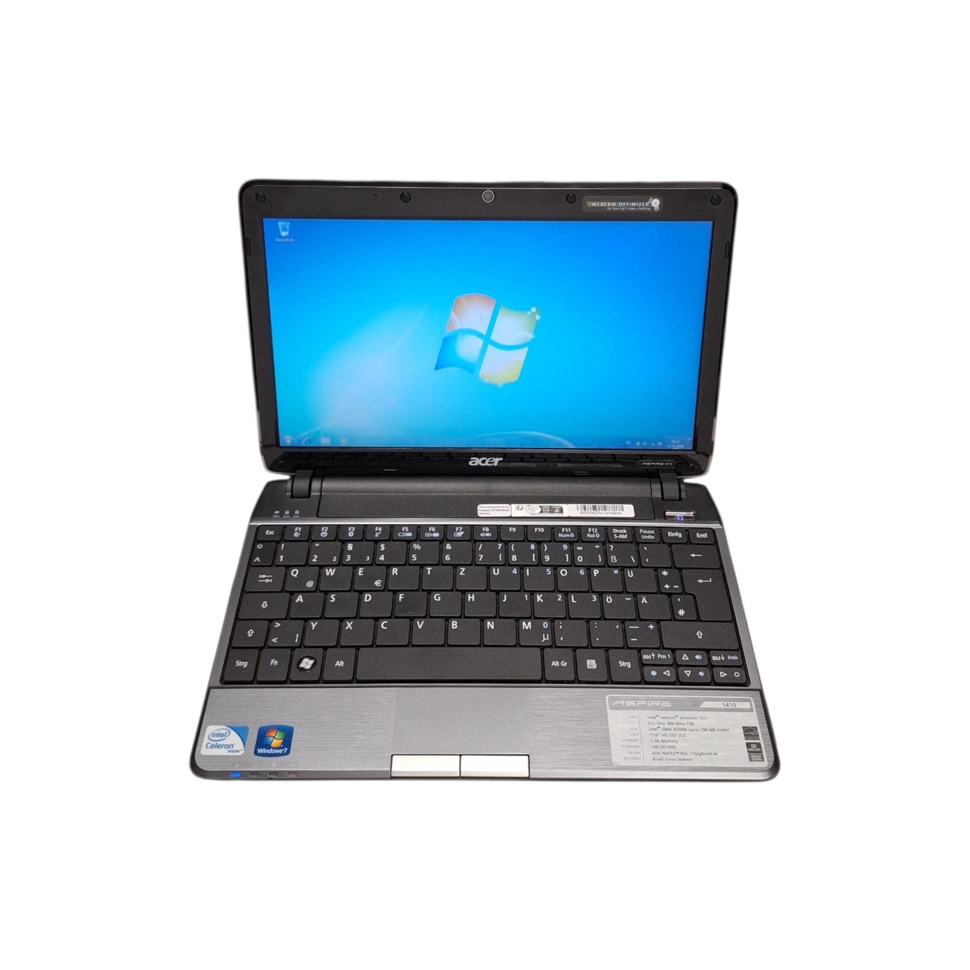 Windows 7 Laptop Retro Acer Aspire 1410 Intel Cpu 4GB RAM 256GB SSD Windows 7 32Bit