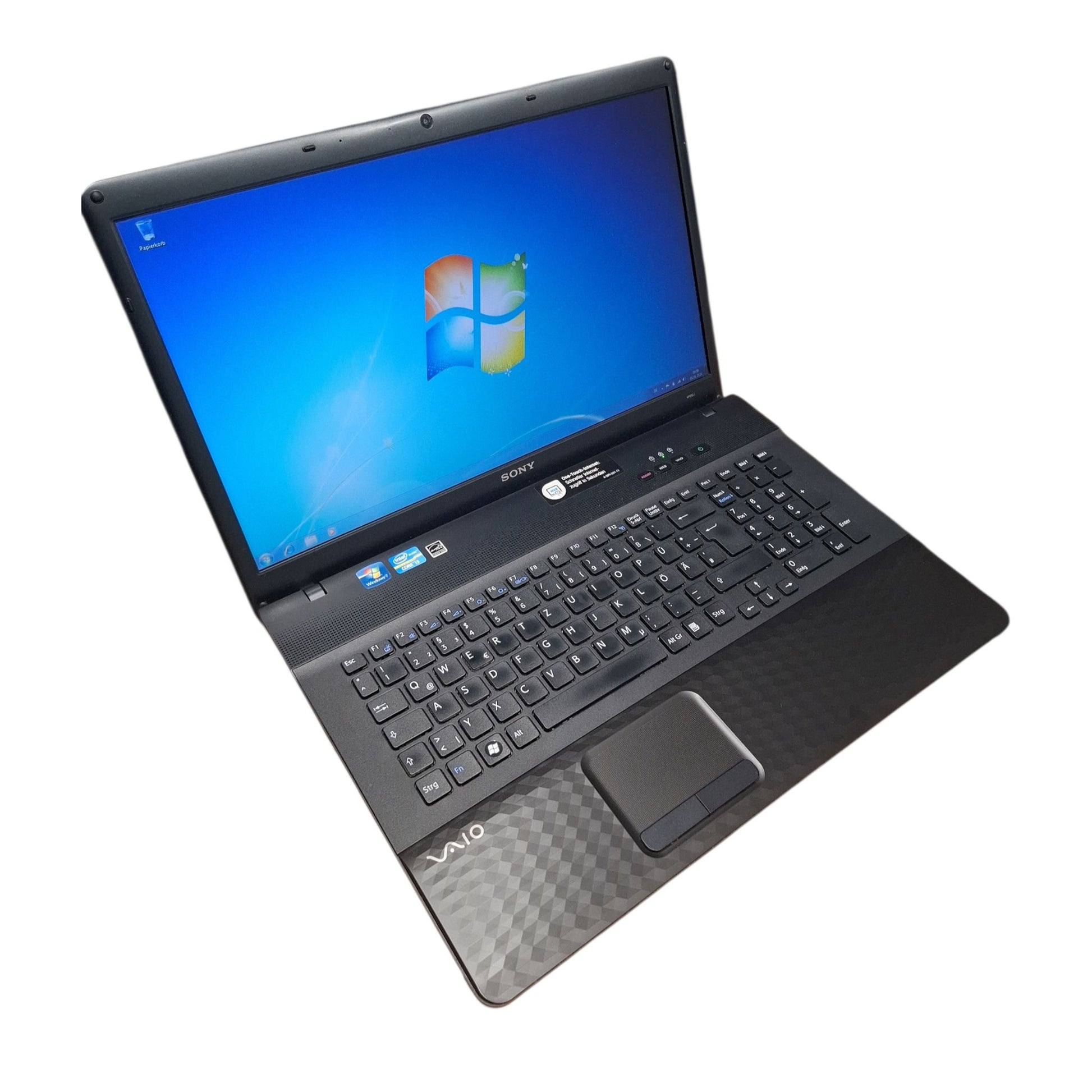Retro Laptop Sony Vaio VPCEJ 17,3 Zoll i3 4GB RAM 256GB SSD DVD Windows 7 32Bit
